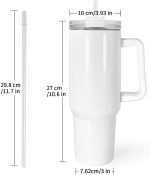 40 oz Sublimation Tumblers with Handle, 12Pack Stainless Steel Double Wall Vacuum Insulated Travel Mugs, Sublimation Tumbler for Heat Transfer Machine Printing - Image 2
