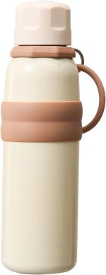 22oz Insulated Water Bottle, Tumblers for Women, Slim Water Bottle, Leak Proof Water Bottles for Coffee, Tea (Beige)