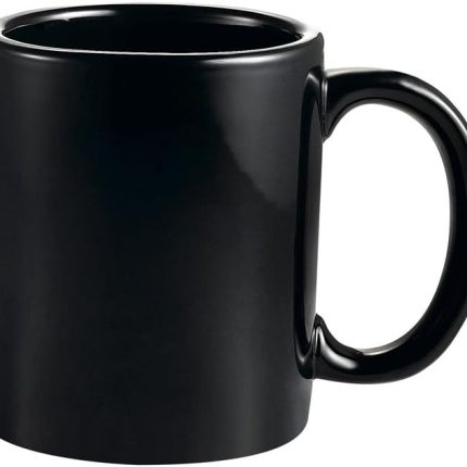 10-Ounce Stoneware Round Mug, 3-1/2-Inch, Black, Box of 36