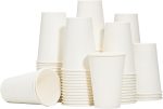Disposable Paper Coffee Cups 12 oz [100 Pack],12 oz White Hot Coffee Paper Cups, Thickened Paper Style
