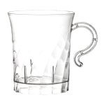 Elegance Plastic Coffee Cup/Tea Mug/Punch Cup w/Handle, 40 Count, 8-Ounce, Clear