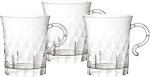 Hard Plastic 8 oz. Swirled Coffee/Tea/ Party Cups With Handle, Clear, 20 Count