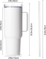 40oz Sublimation Tumblers with Handle, Stainless Steel Coffee Tumbler Blank, Double Wall Vacuum Sublimation Travel Cups for Heat Press Printing - Image 2