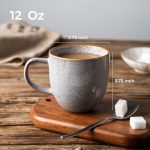 12oz Coffee Mugs, Ceramic Coffee Mugs set of 6 for Man, Woman, Dad, Mom, Modern Coffee Mugs with handle for Latte/Cappuccino/Milk/Cocoa. Dishwasher&Microwave Safe, Blue-Reactive Glaze - Image 2