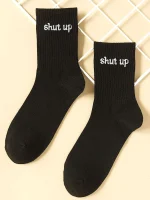 Slogan Graphic Crew Socks