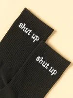 Slogan Graphic Crew Socks - Image 2