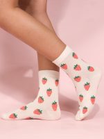 Strawberry Pattern Crew Socks - Image 4